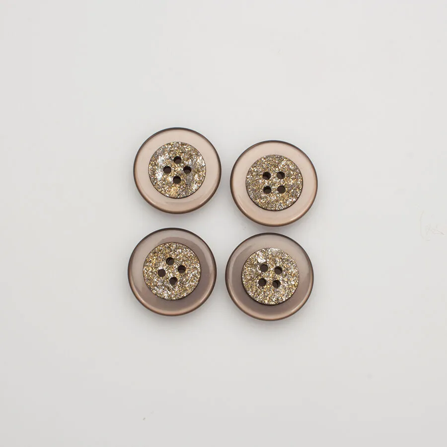 Medium Brown Metallic Stone Button