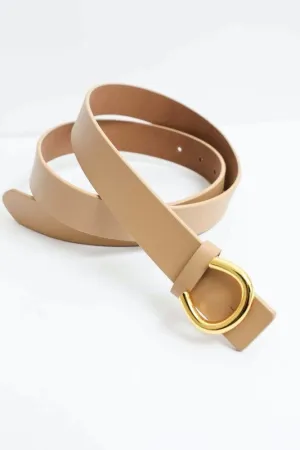 Minimalist Gold Belt- Beige