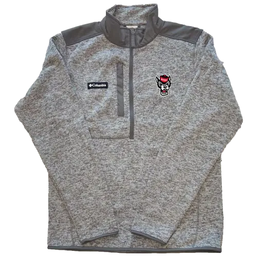 NC State Wolfpack Columbia City Grey Sweater Weather Half Zip Fleece Jacket