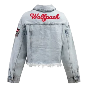 NC State Wolfpack Hype and Vice Cropped Washed Denim Jean Jacket