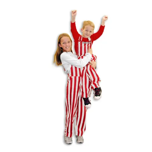 NC State Wolfpack Youth Unisex Red and White Striped Game Day Overalls