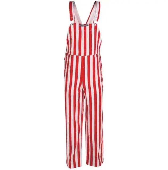 NC State Wolfpack Youth Unisex Red and White Striped Game Day Overalls