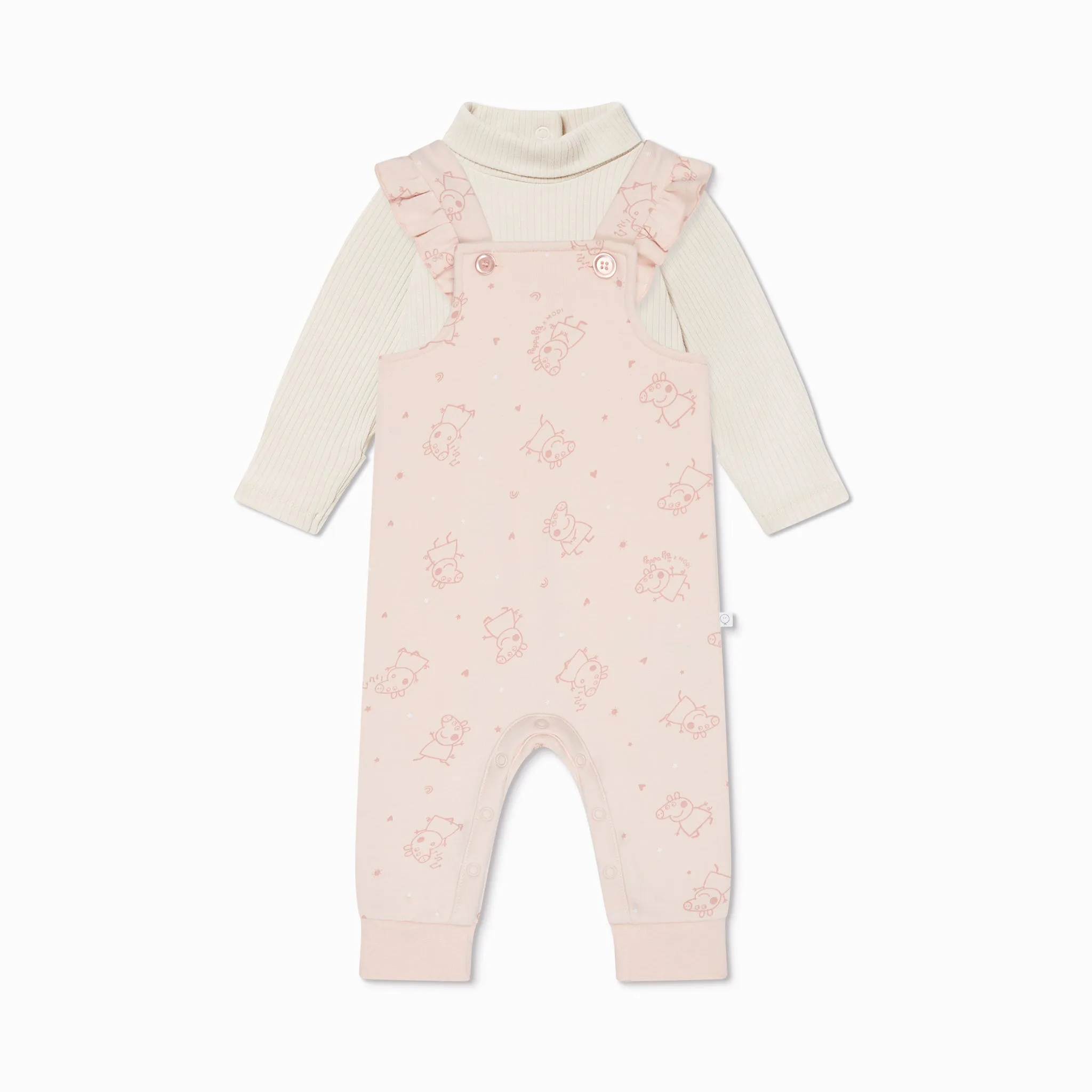 Peppa Pig Frilled Overalls & Bodysuit Outfit