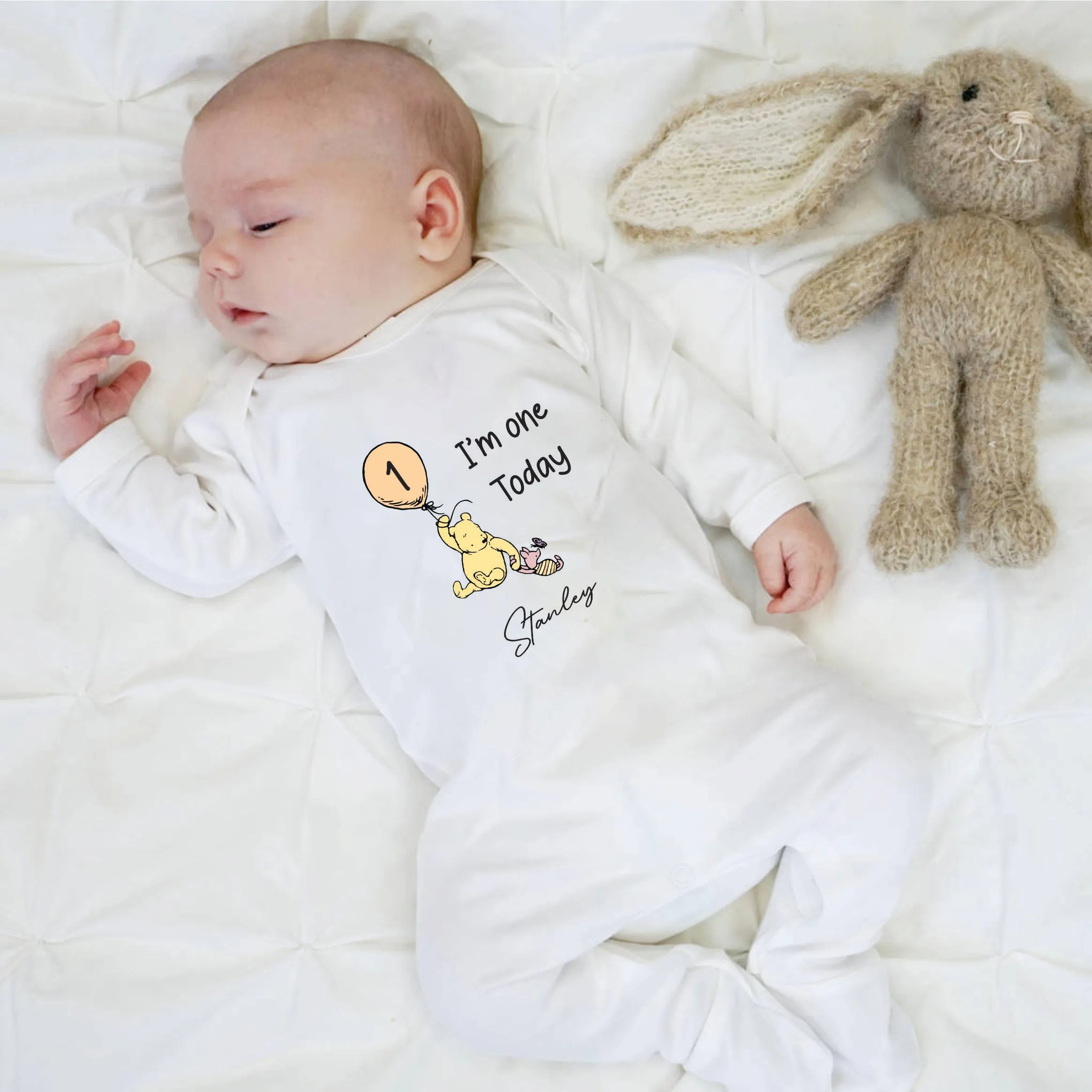 Personalised Winnie the Pooh 1st or 2nd Birthday T-shirt Little Boy, Little Girl Baby First Birthday - One Today