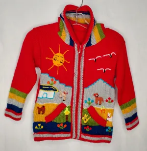 Peruvian Sweater - Red 3-4