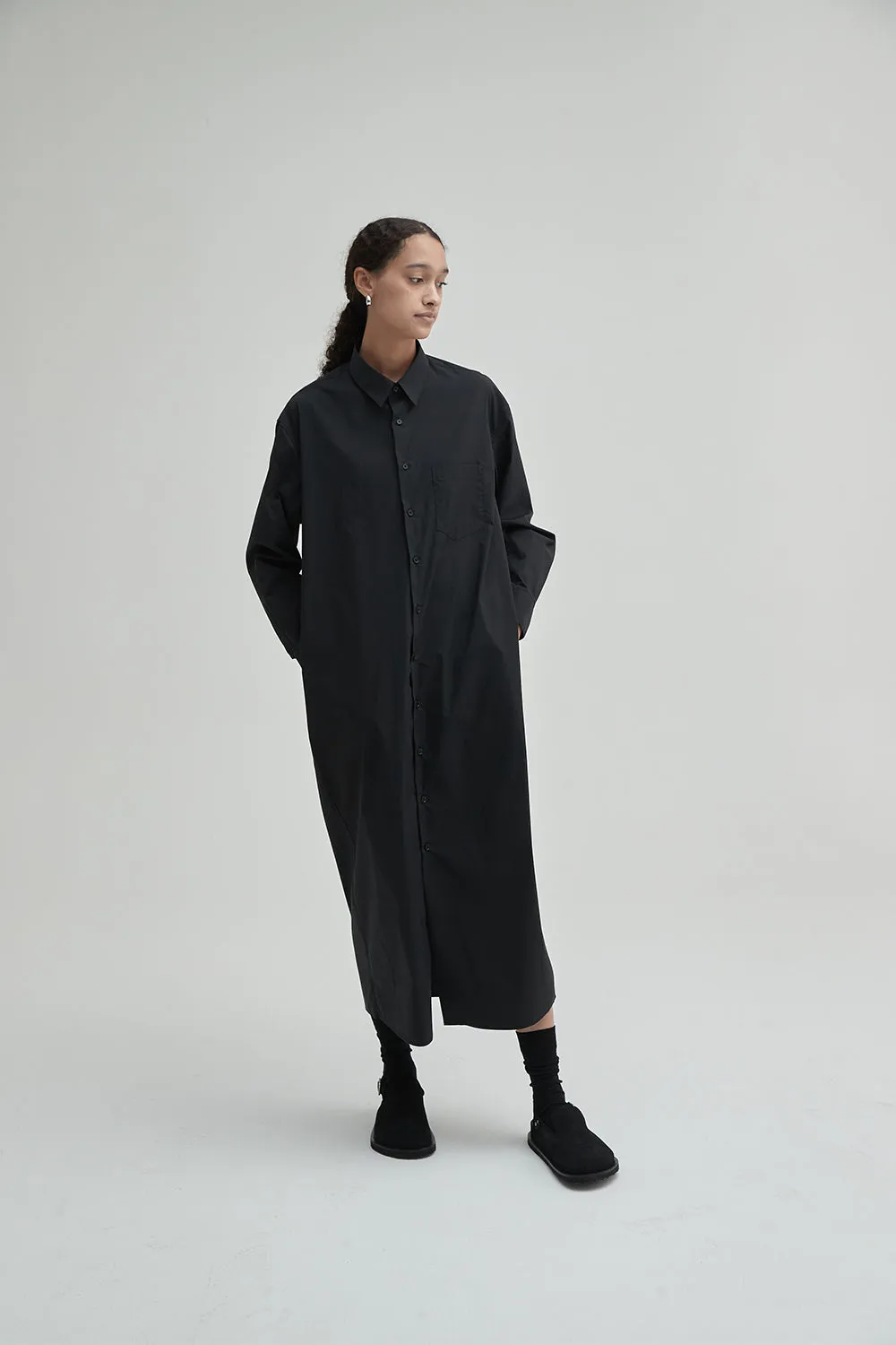 PETER SHIRT DRESS (BLACK)