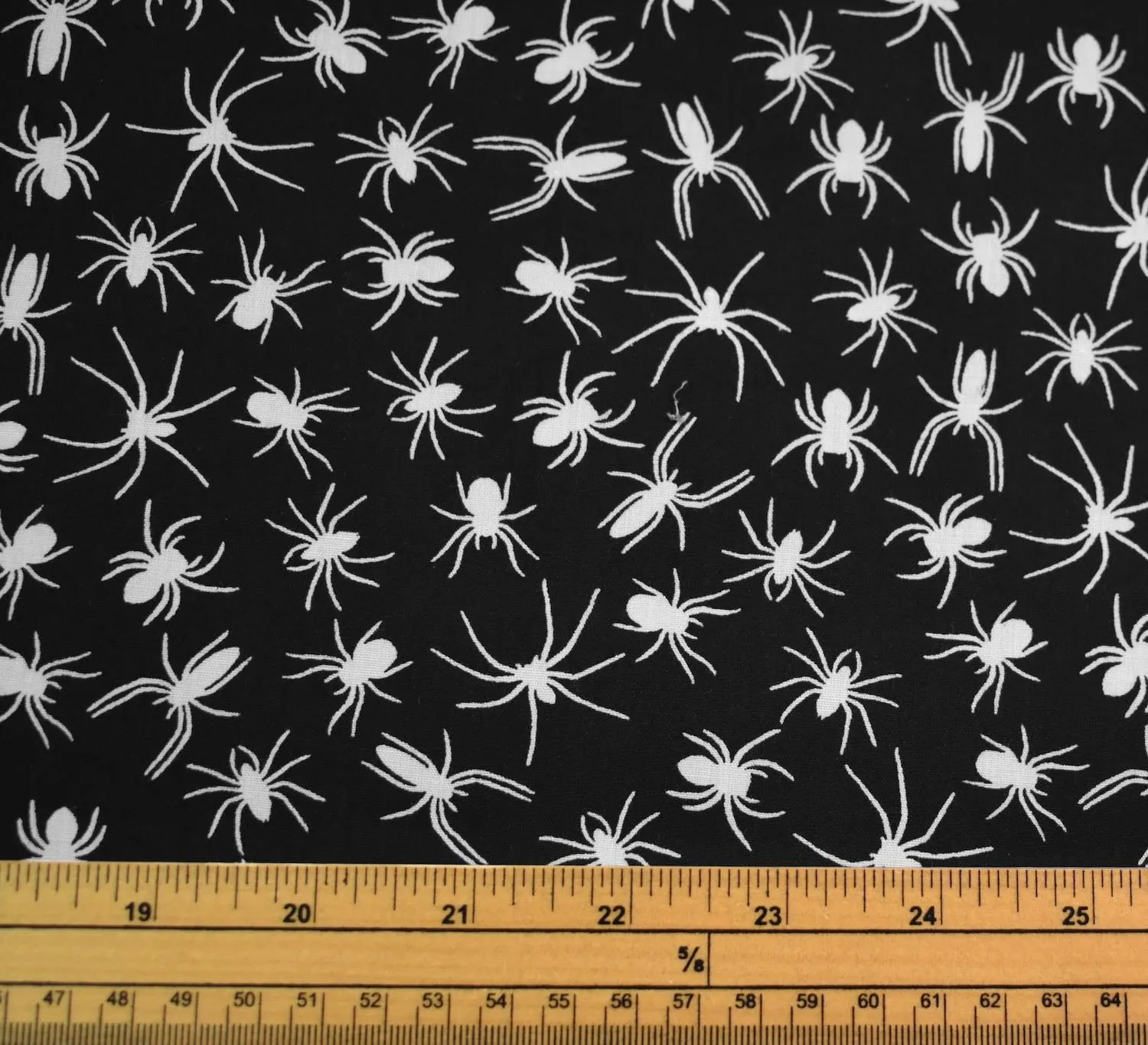 Polycotton Fabric - Incy Wincy White Spider