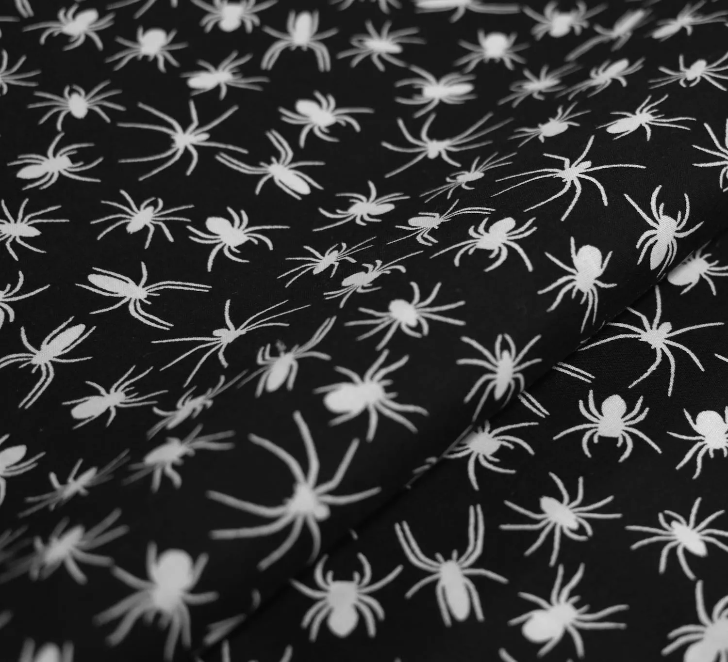 Polycotton Fabric - Incy Wincy White Spider