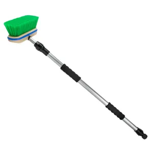 Premium Large Convertible, Soft Top and Tonneau Cover Cleaning Brush System with Premium Telescopic Pole