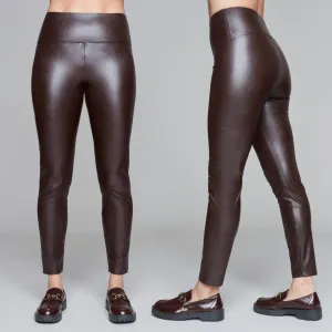 Pull On Faux Leather Legging