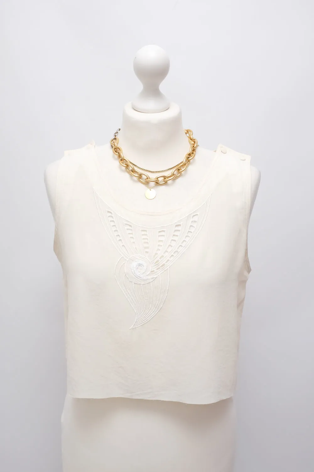 PURE SILK CROPPED VINTAGE SHELL TANK