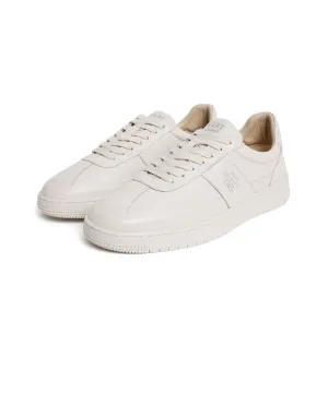 Rare Rabbit Men's Stellara Light Ivory Leather Low-Top Lace-Up Sneaker Shoes