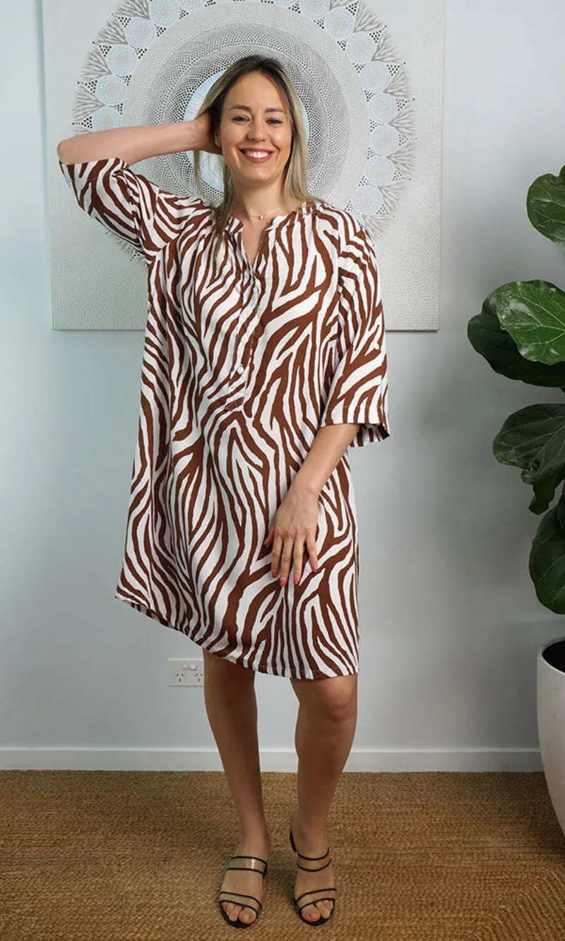 Rayon Dress Laguna Small Zebra, More Colours