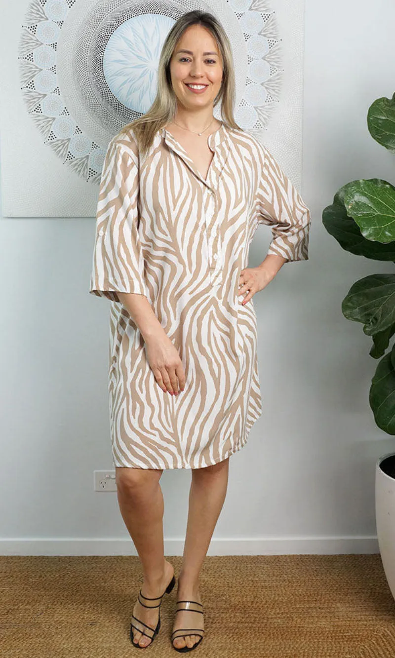 Rayon Dress Laguna Small Zebra, More Colours