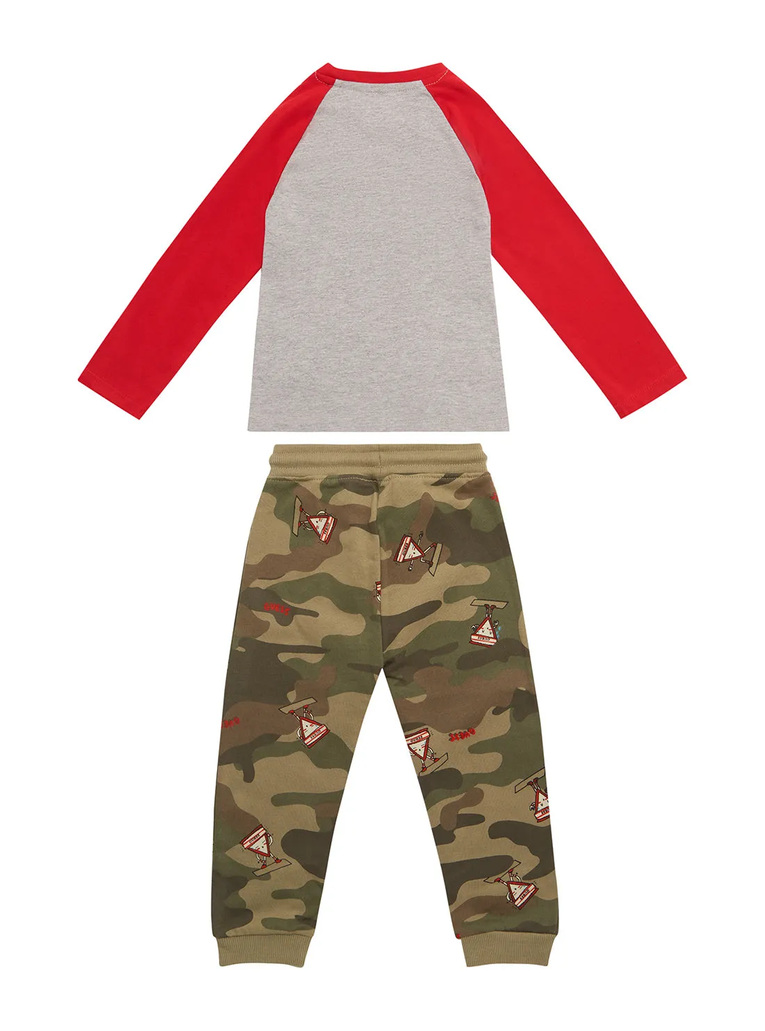 Red Grey Sports Top And Pants 2-Piece Set (3-24m)