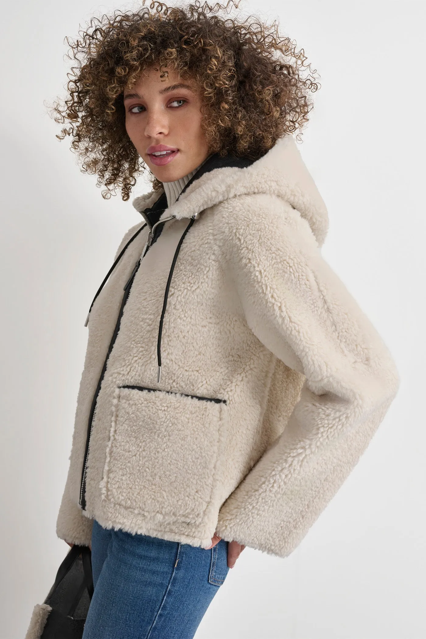 REVERSIBLE FAUX SHEARLING JACKET