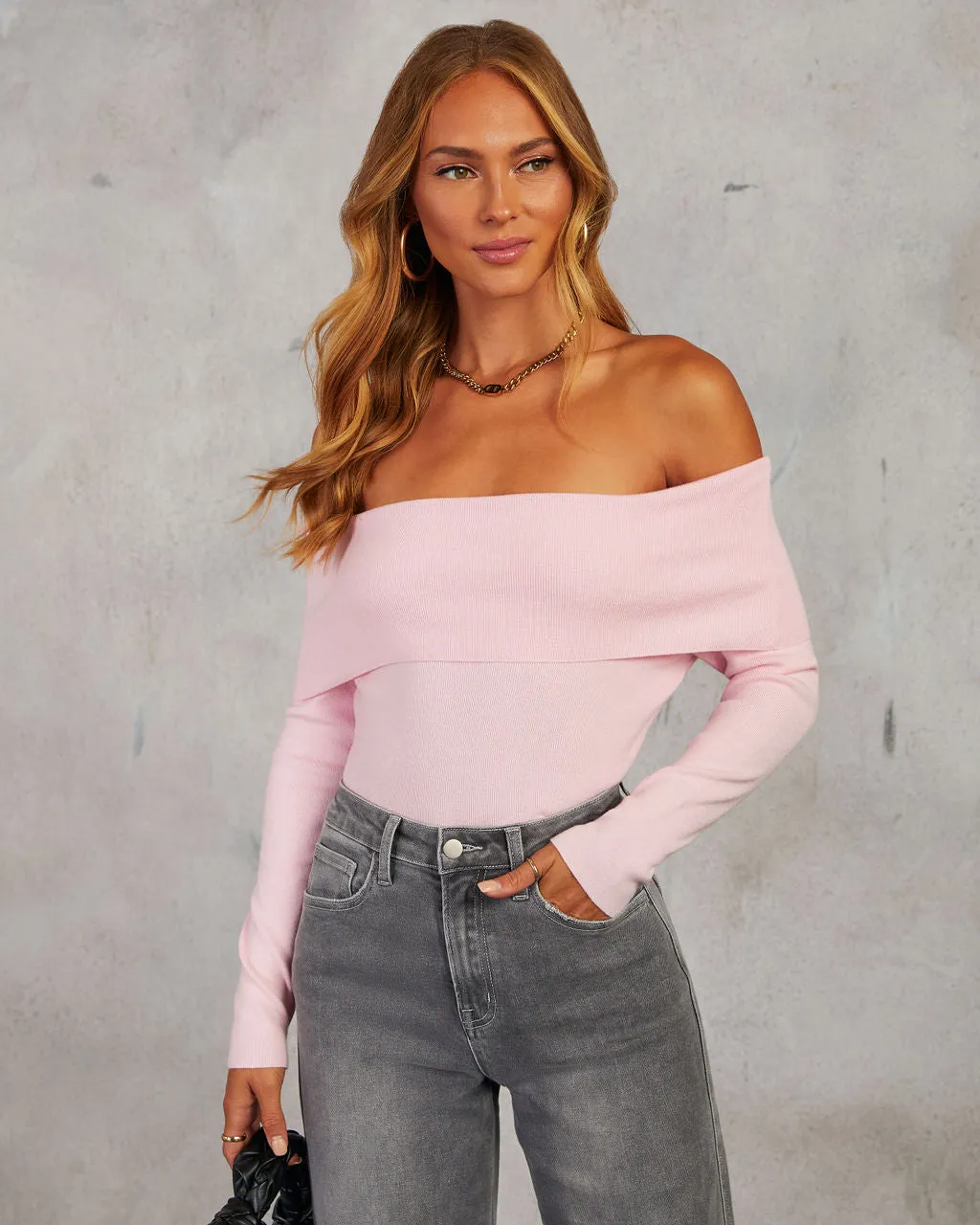 Romance Me Off The Shoulder Sweater