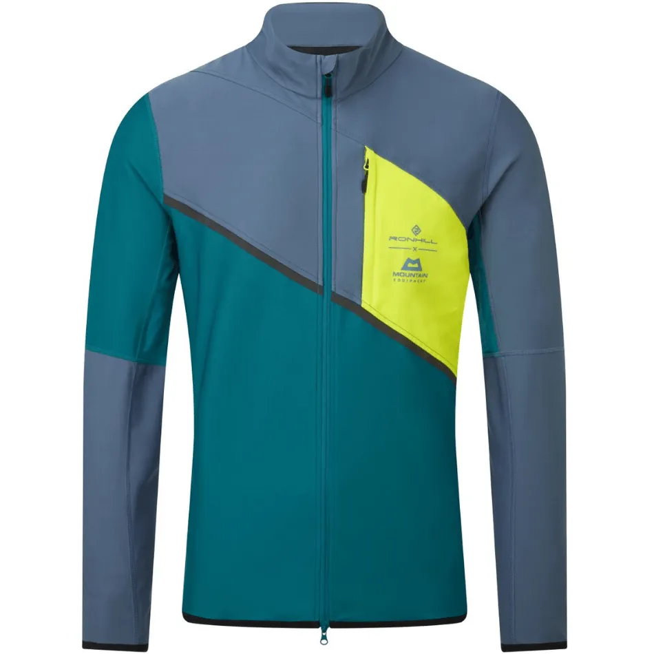 Ronhill Men's Tech Gore-Tex Wind stopper Jacket in Deep Teal/Lake/Acid AW24