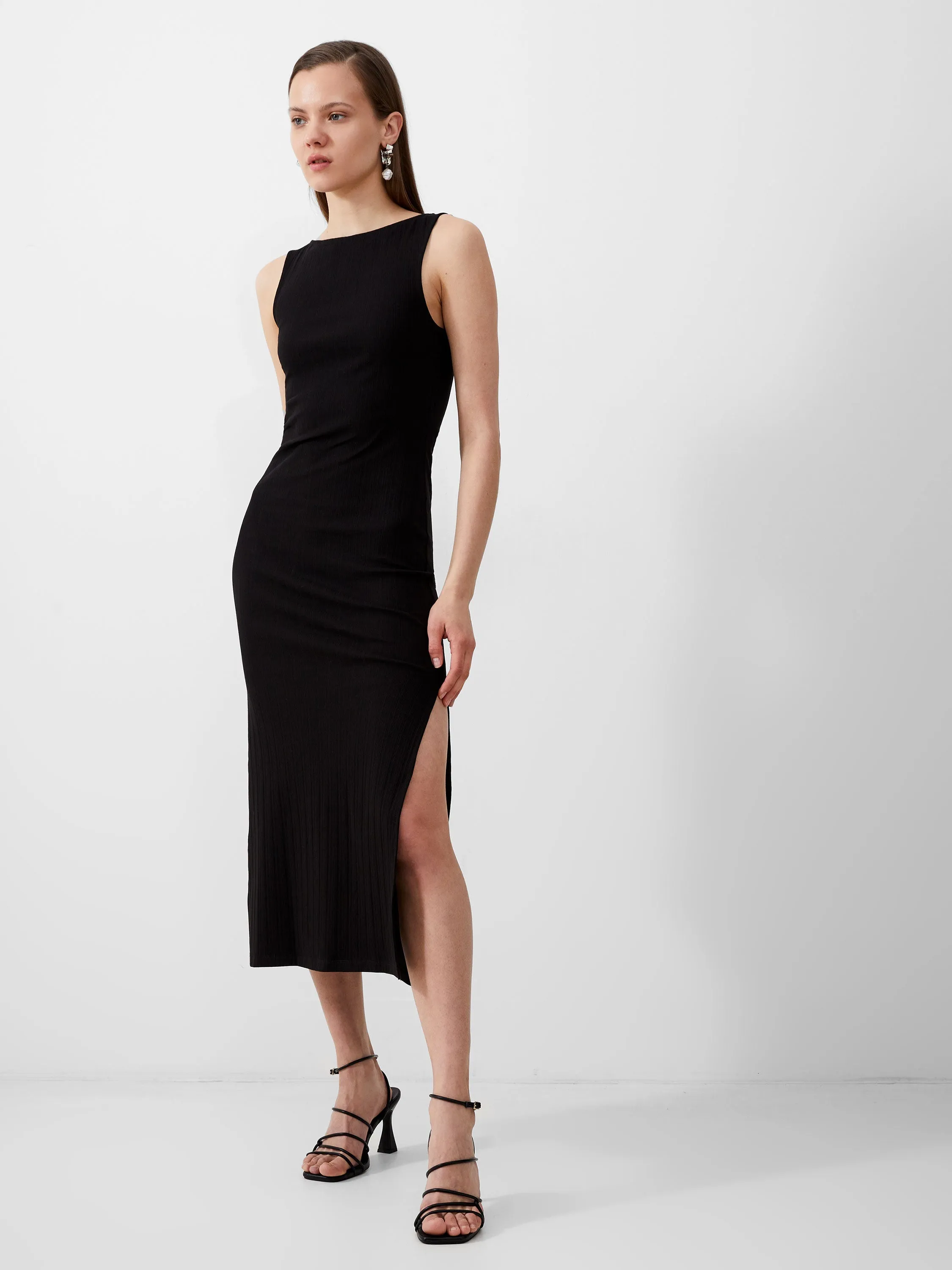 Sasia Boat Neckline Rib Dress