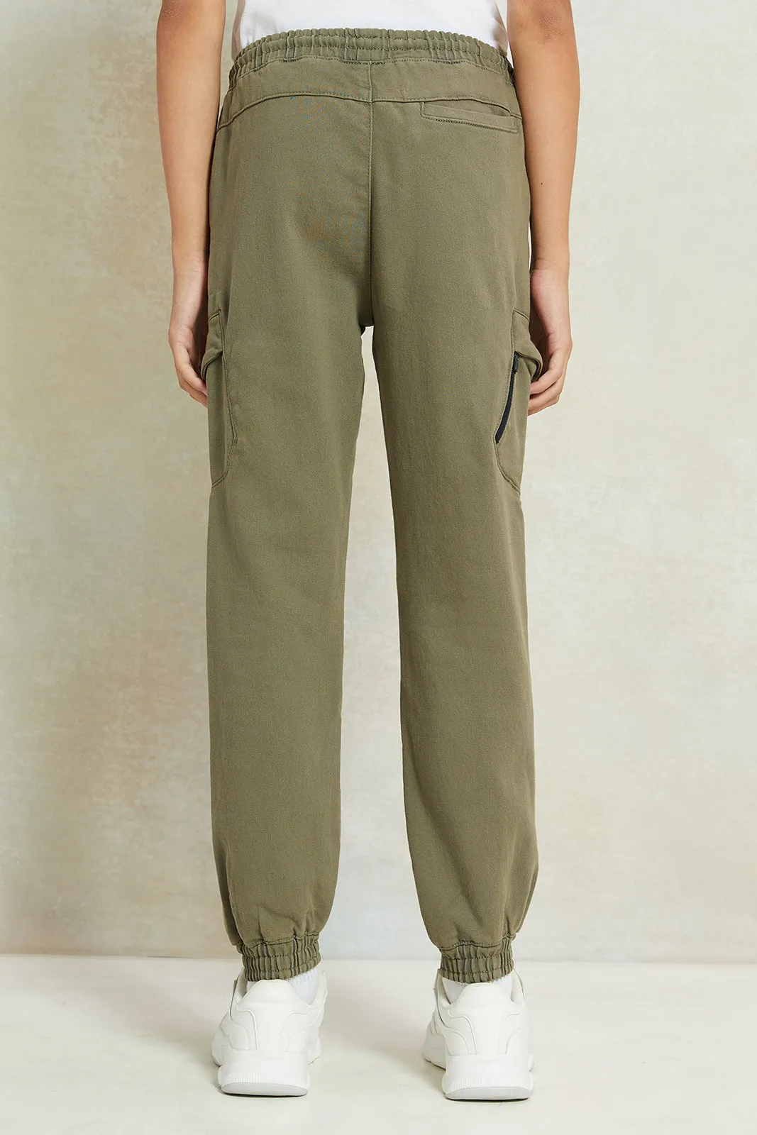 Senior Boys Green Cargo Active Pants