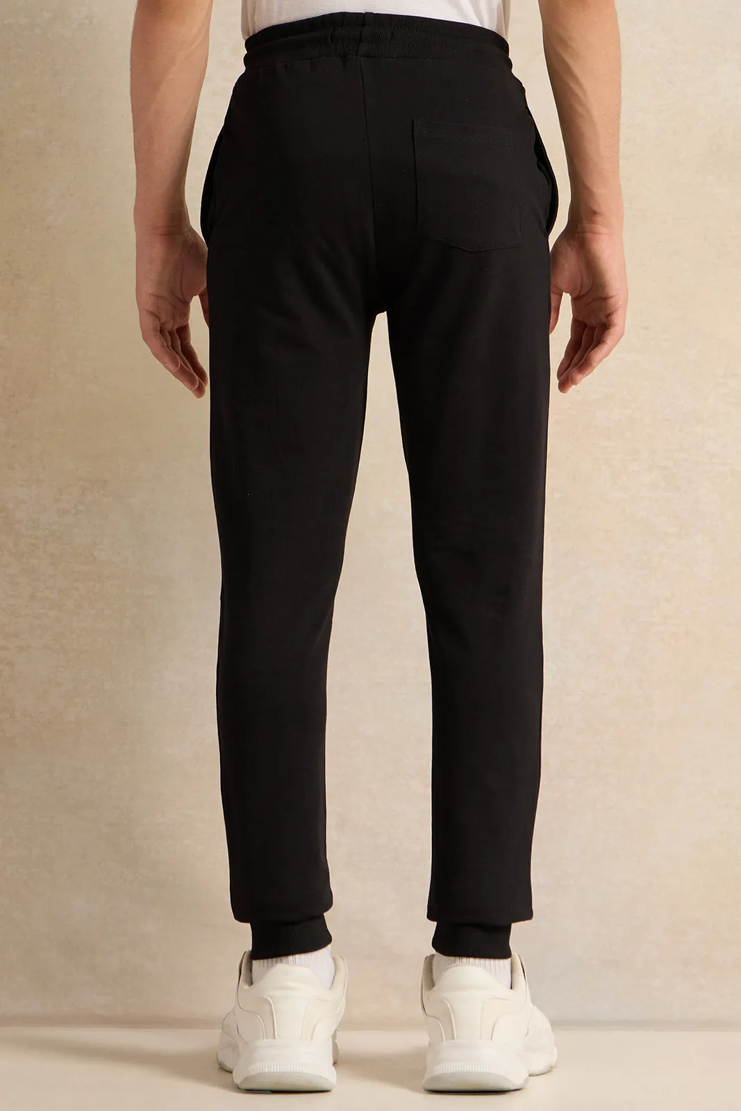 Senior Boys Plain Black Track Pants