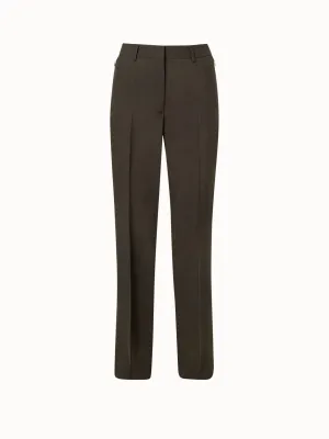 Silk Crêpe Straight Leg Pants