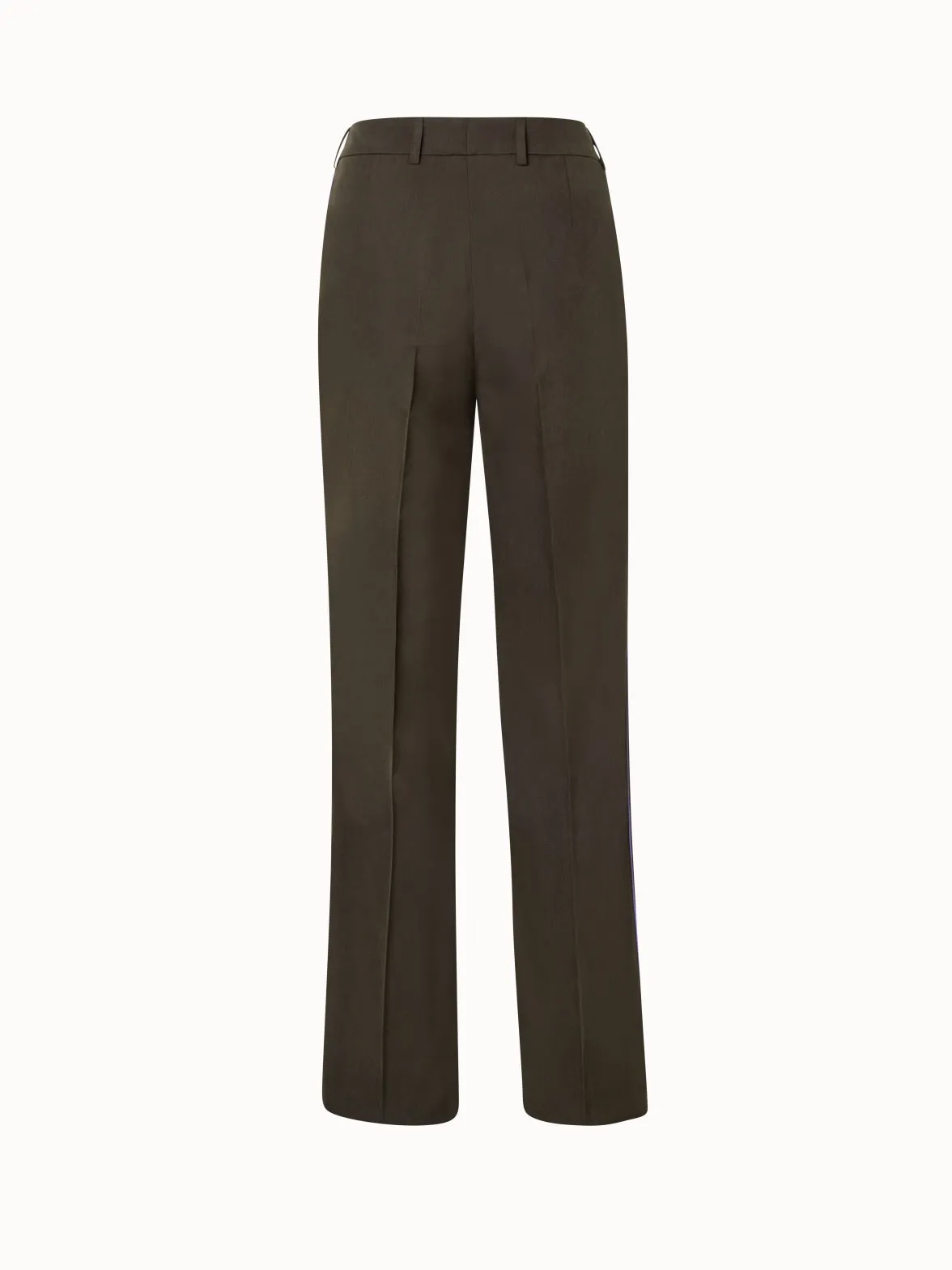 Silk Crêpe Straight Leg Pants