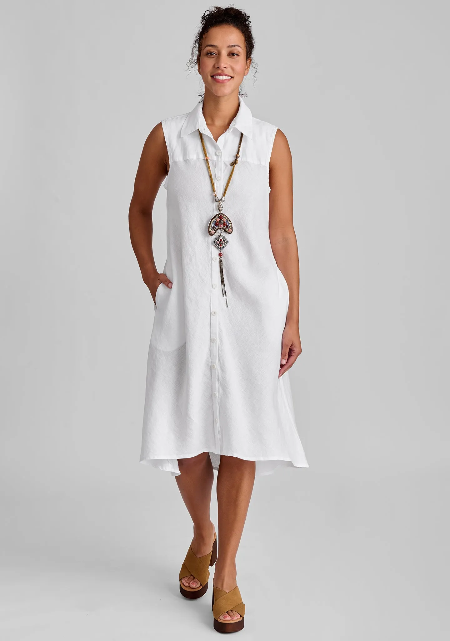 Skyline Dress - Linen Button Down Dress