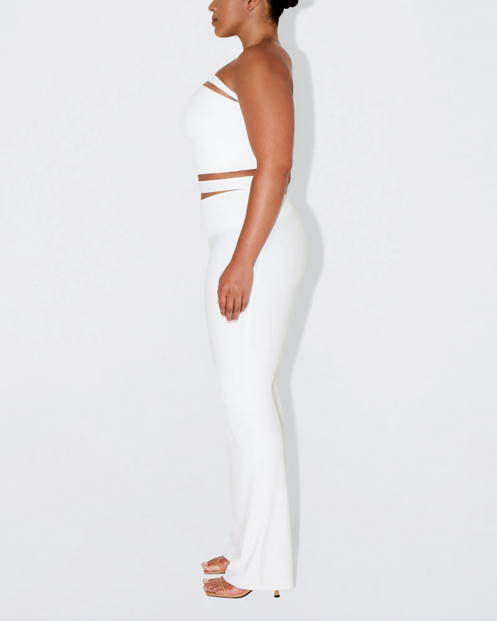 Sleek Stretch Cutout Foldover Pant | Bright White