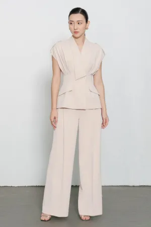 Sloane Straight Wide Leg Crepe Floor Length Pants