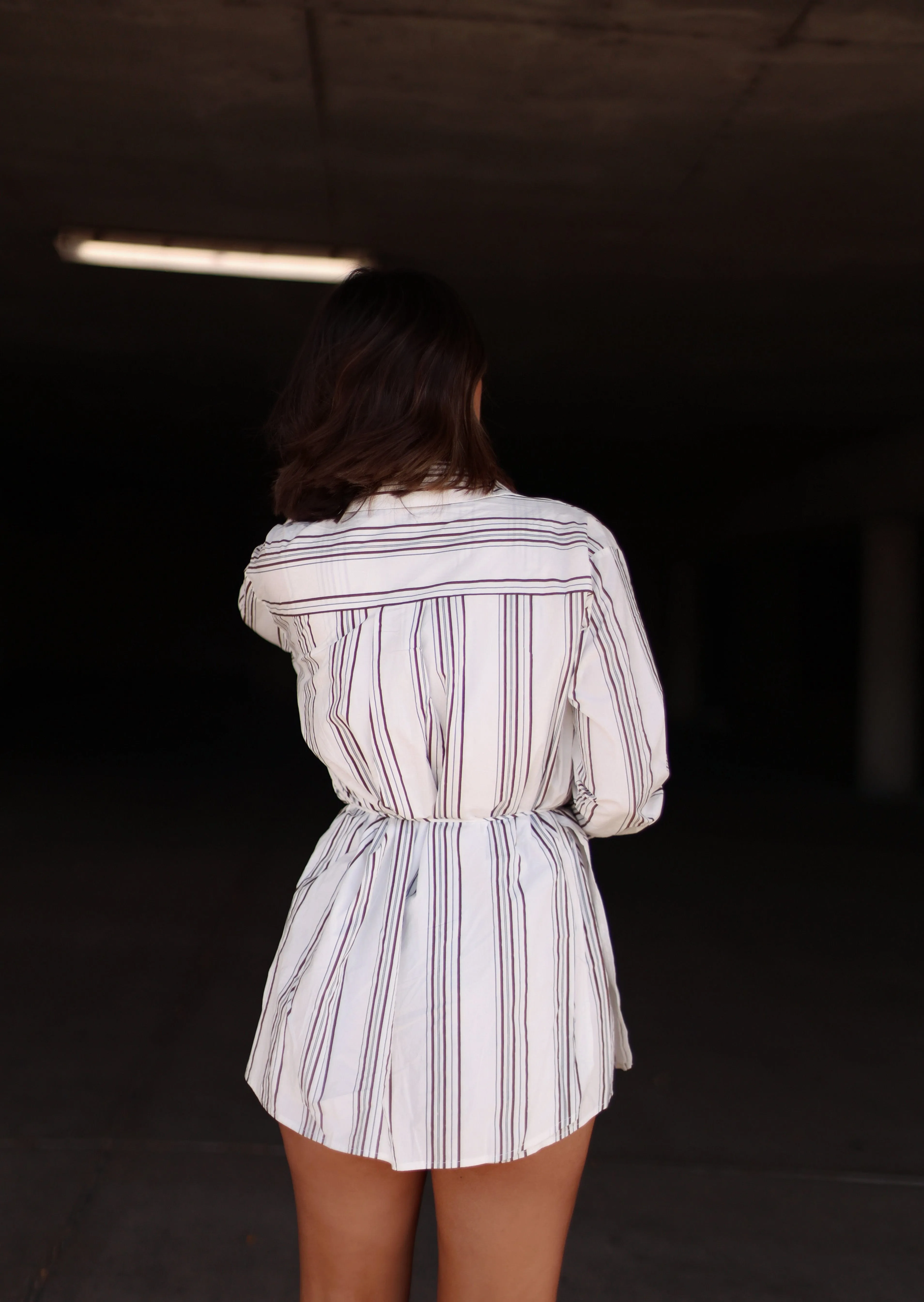 Striped Shirt Romper