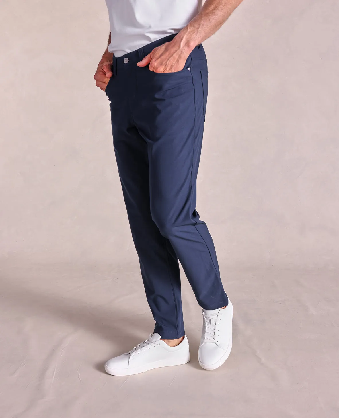 The Voyager - Performance Knit 5-Pocket Pant - Navy