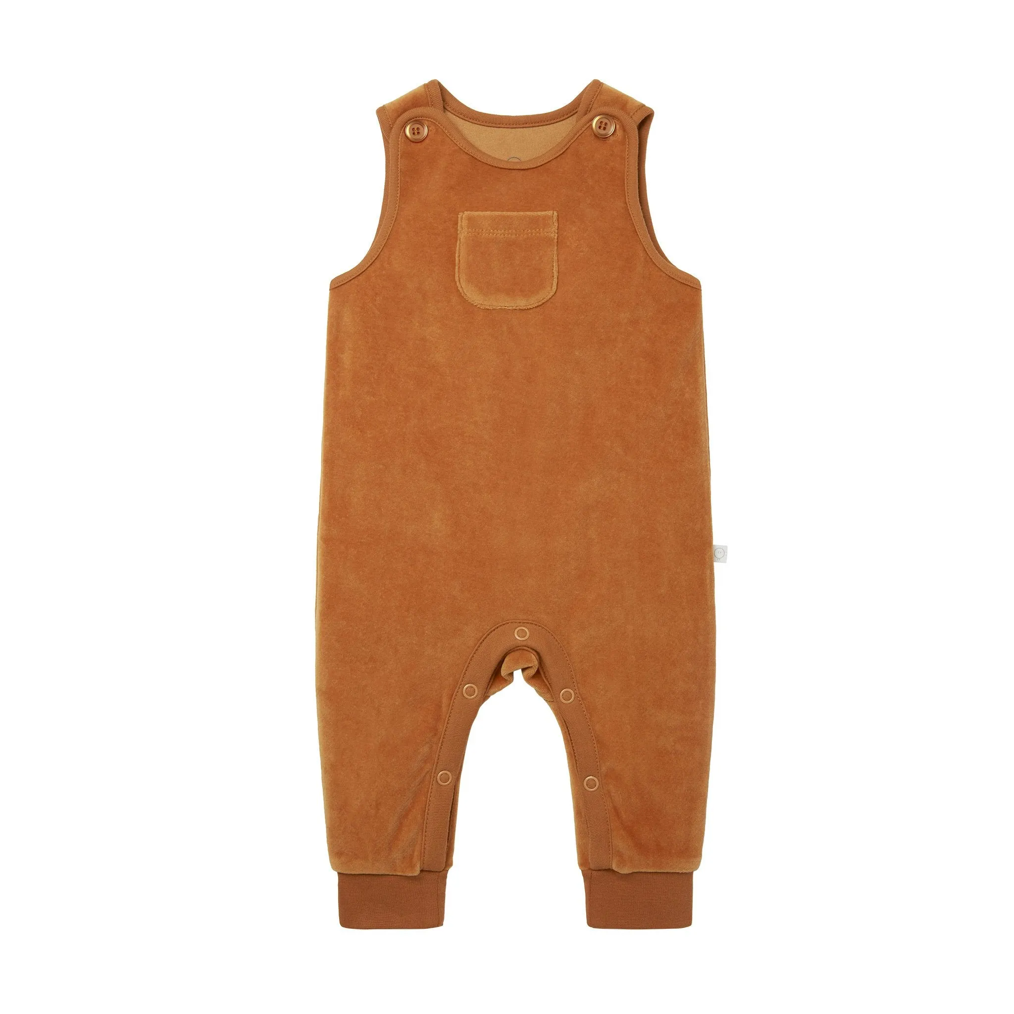 Velour Patch Pocket Overalls