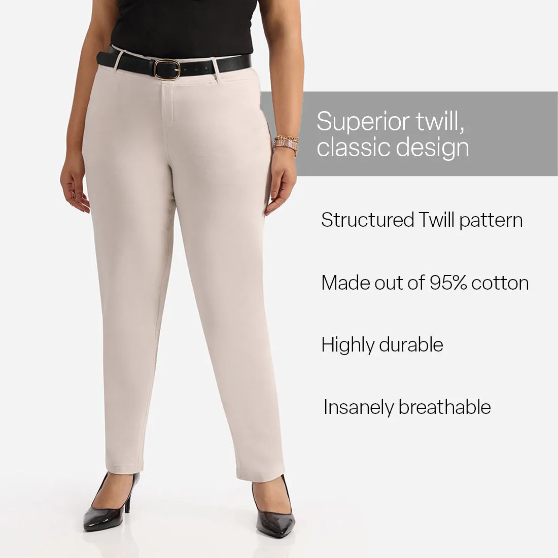 Work-To-Wine Twill Straight Pants