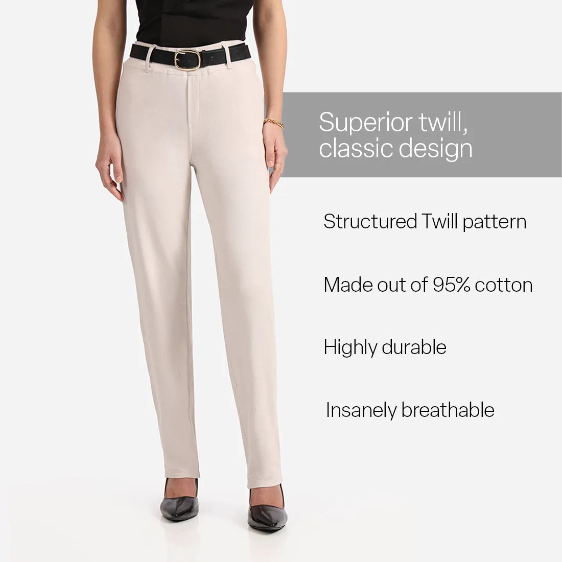 Work-To-Wine Twill Straight Pants