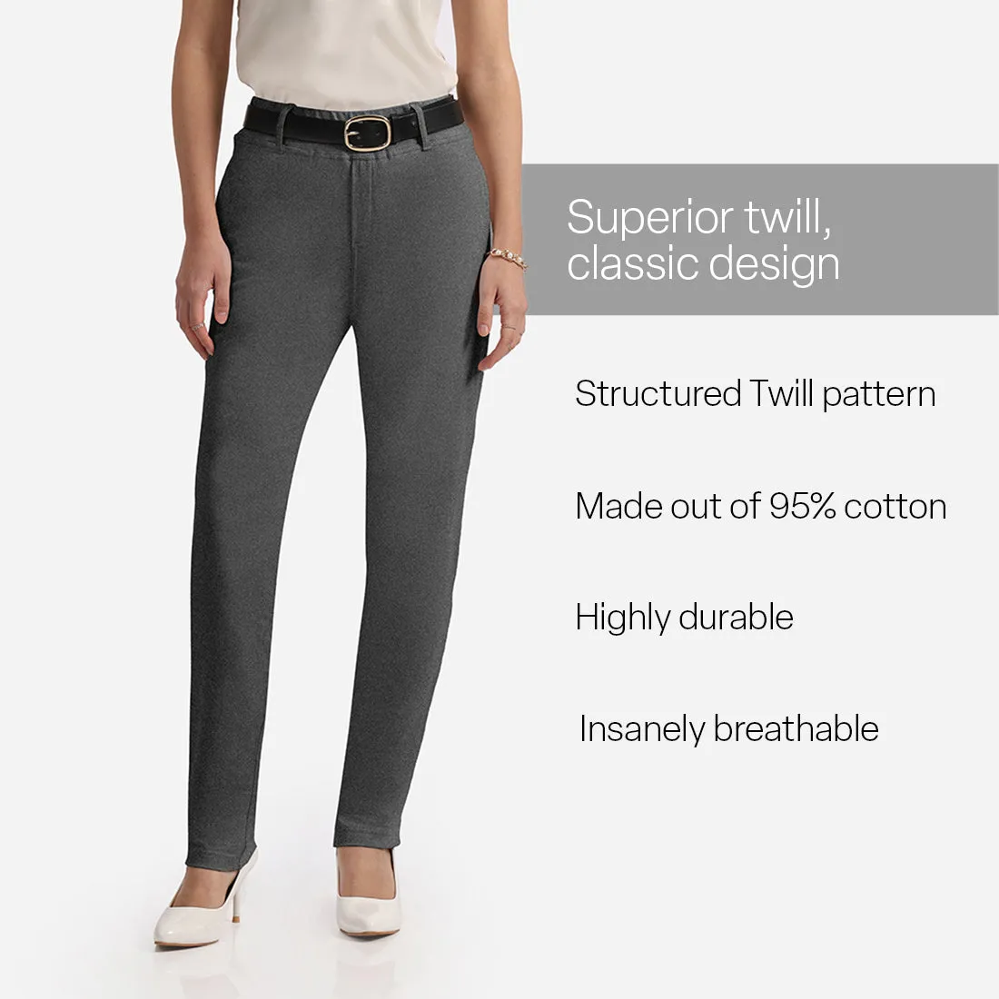 Work-To-Wine Twill Straight Pants